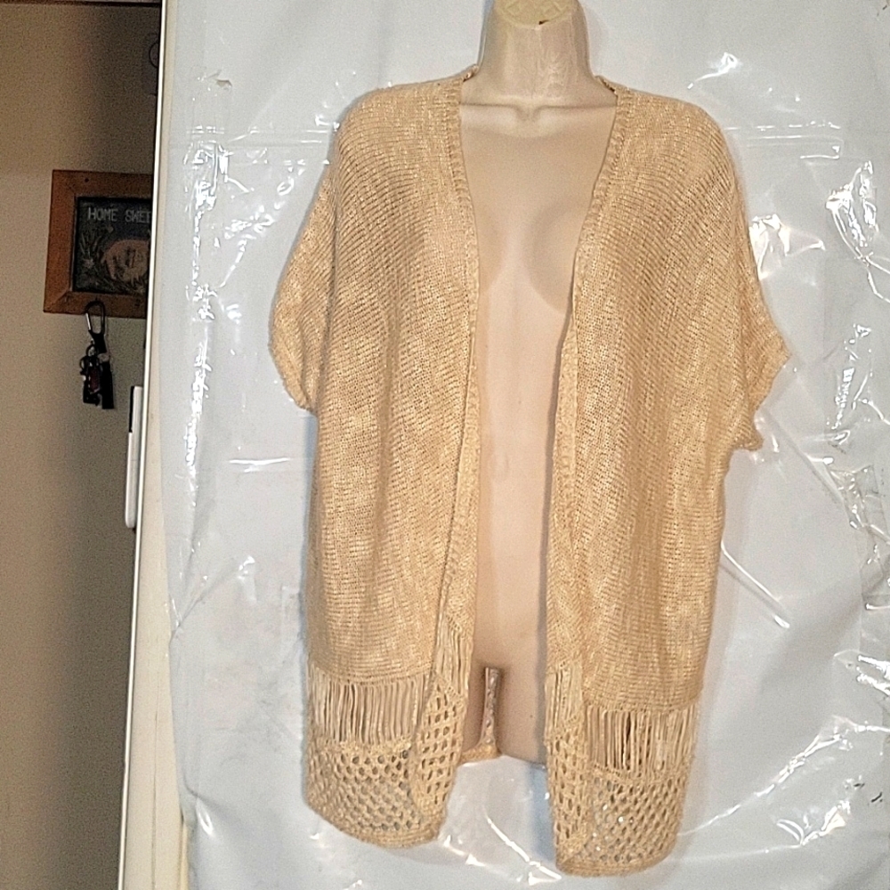 CHARMING CHARLIE Open‎ Front Cardigan Sweater Bohemian Chic Casual Lightweight L